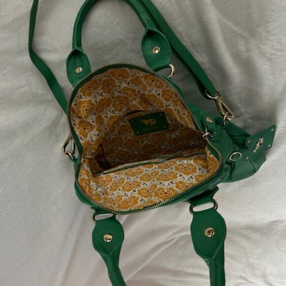 💚 Emma Fox - Kelly Green Genuine Leather handbag - Picture 9 of 12
